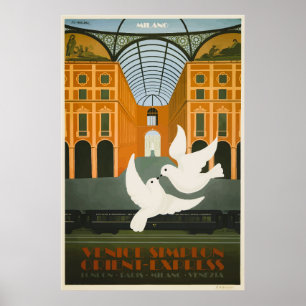 Venice Simplon Orient Express Milano Vintag Poste Poster