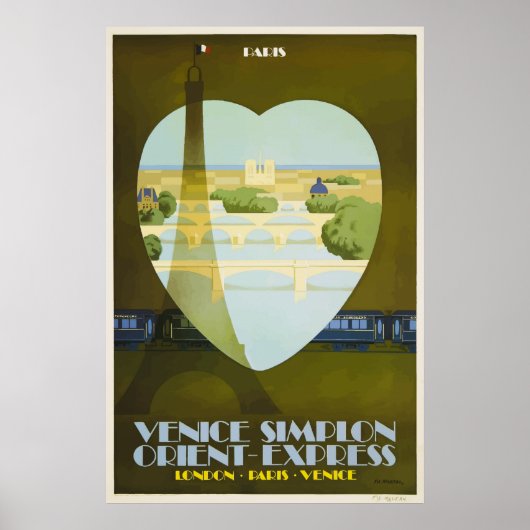 Venice Simplon Orient Express Paris Vintage Poster (Vorne)