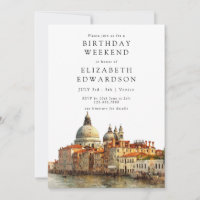 Venice Skyline Aquarell Geburtstags-Wochenende