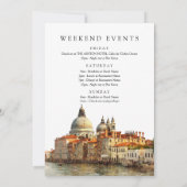 Venice Skyline Aquarell Geburtstags-Wochenende Einladung (Rückseite)