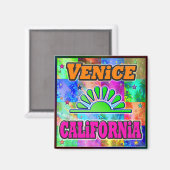 Venice Sun & Palms Magnet (Vorderseite/Rückseite)