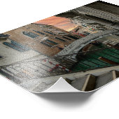 Venice Sunset Canal & Bridge – Romantic Fotodruck (Ecke)