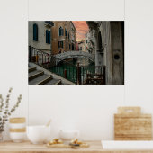 Venice Sunset Canal & Bridge – Romantic Poster (Küche)