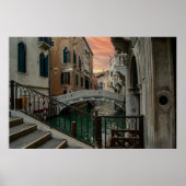 Venice Sunset Canal & Bridge – Romantic Poster (Vorne)