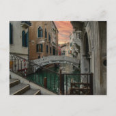 Venice Sunset Canal & Bridge – Romantic Postkarte (Vorderseite)