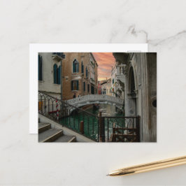 Venice Sunset Canal & Bridge – Romantic Postkarte