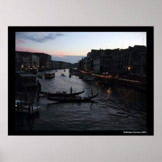 Venice Sunset mit Gondalas Poster