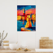 Venice Teddy Fauvist Sunset Canal Print Poster (Küche)