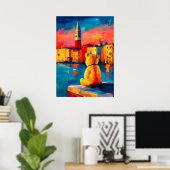 Venice Teddy Fauvist Sunset Canal Print Poster (Heimbüro)