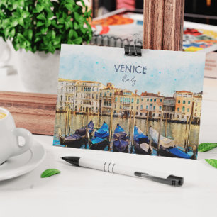 VENICE VENEZIA Aquarell - Italien Reiseandenken Postkarte