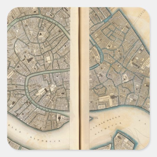 Venice Venezia Venedig Quadratischer Aufkleber (Vorderseite)