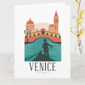 Venice Vintage Travel Karte (Gelbe Blume)