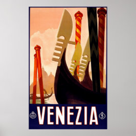 "Venice" Vintages italienisches Reiseplakat Poster