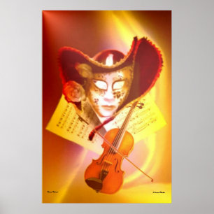 Venice Violinist Print Poster