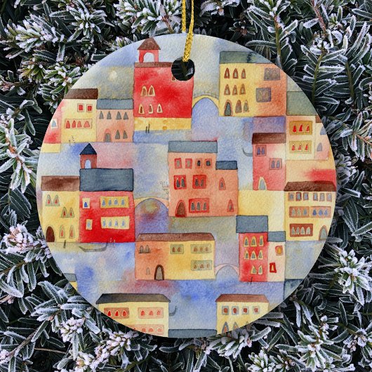Venice Watercolor Keramik Ornament