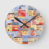 Venice Watercolor Runde Wanduhr (Vorderseite)