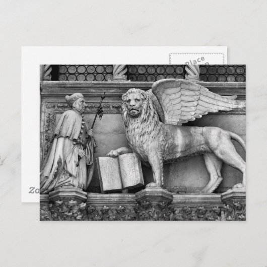 VENICE WINGED LIFE B/W POSTKARTE (Vorne/Hinten)