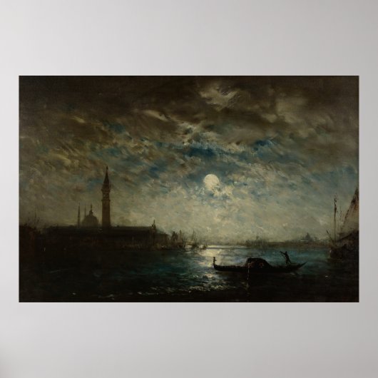 Venise et le Campanile au Clair de Lune Poster (Vorne)