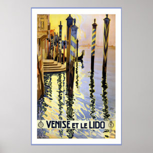 "Venise und Vintages Reise-Plakat le Lido" Poster