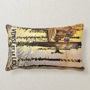 "Venise und Vintages Reisekissen le Lido" Italien Lendenkissen