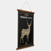 Venison Butcher Meat Cut Wandteppich Mit Holzrahmen (Gewinkelt)