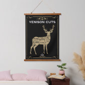 Venison Butcher Meat Cut Wandteppich Mit Holzrahmen (Schlafzimmer)