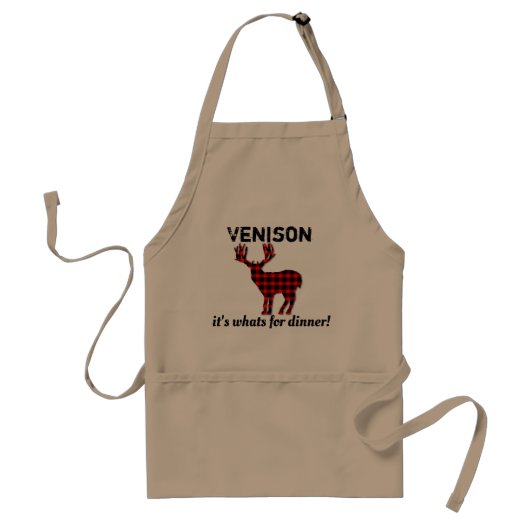 Venison Deer Jagen Kariert Schürze (Vorne)