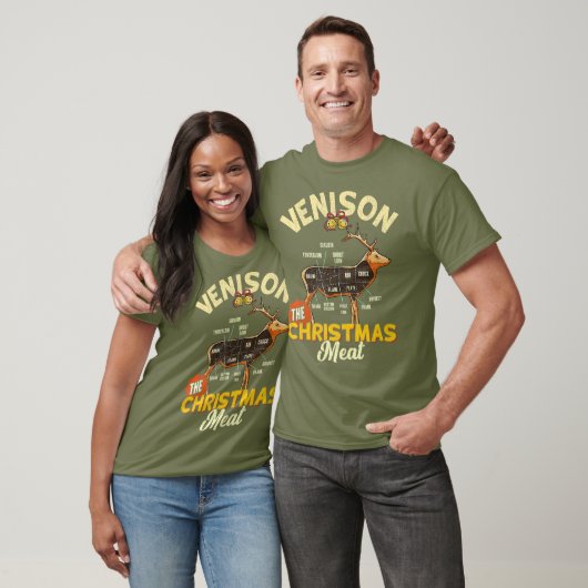 Venison Fleisch Diagramm das Weihnachtsfleisch Hir T-Shirt (Unisex)