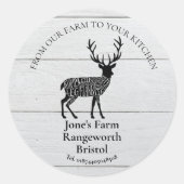 VENISON Hirsche Bauer Marketing Bauer Runder Aufkleber (Vorderseite)