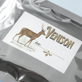 Venison Label für Zuhause-Gefrierschrank Rechteckiger Aufkleber