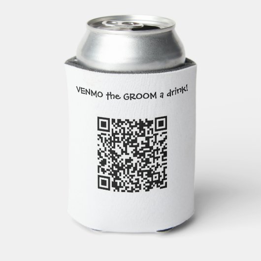 Venmo der GROOM A Drink Custom QR Code Dosenkühler (Kanne Rückseite)