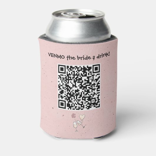 Venmo die Braut A Drink Custom QR Code Dosenkühler (Kanne Rückseite)