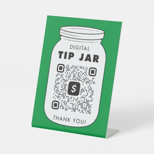 Venmo oder Cash App QR Code Tipp Jar Sockelschild (Vorderseite)