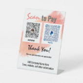 Venmo PayPal Business Pay Hier Zeichen Sockelschild (Vorderseite)