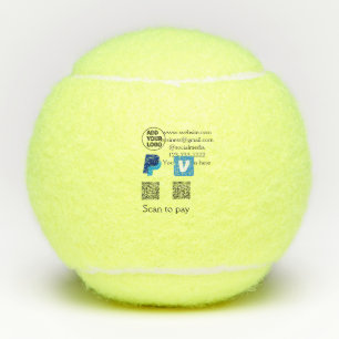 Venmo paypal scan to pay add q r code logo text na tennisbälle