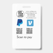 Venmo PayPal-Scan zu zahlen q oder Code-Logo-Text Ausweis (Rückseite)