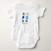 Venmo PayPal-Scan zu zahlen q oder Code-Logo-Text Baby Strampler (Rückseite)