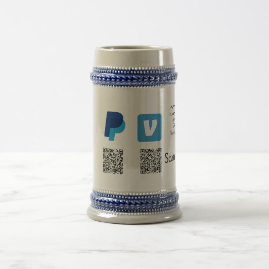 Venmo PayPal-Scan zu zahlen q oder Code-Logo-Text Bierglas (Mittel)