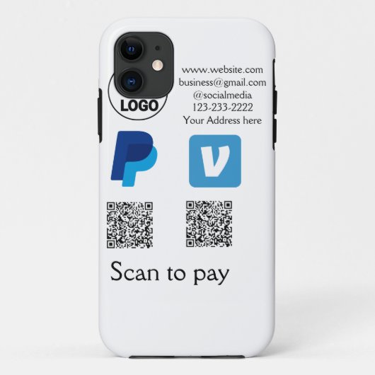 Venmo PayPal-Scan zu zahlen q oder Code-Logo-Text Case-Mate iPhone Hülle (Rückseite)