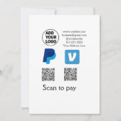 Venmo PayPal-Scan zu zahlen q oder Code-Logo-Text Einladung (Vorderseite)