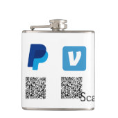Venmo PayPal-Scan zu zahlen q oder Code-Logo-Text Flachmann (Vorderseite)