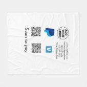 Venmo PayPal-Scan zu zahlen q oder Code-Logo-Text Fleecedecke (Vorderseite (Horizontal))
