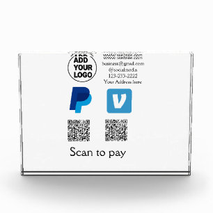 Venmo PayPal-Scan zu zahlen q oder Code-Logo-Text Fotoblock