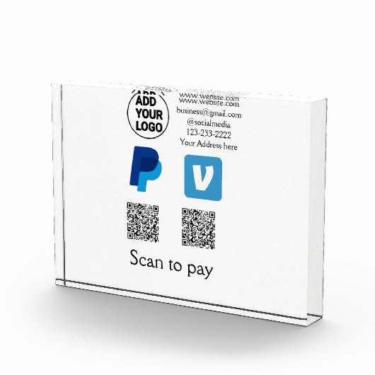Venmo PayPal-Scan zu zahlen q oder Code-Logo-Text Fotoblock (Rechts)