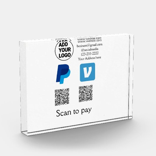 Venmo PayPal-Scan zu zahlen q oder Code-Logo-Text Fotoblock (Links)