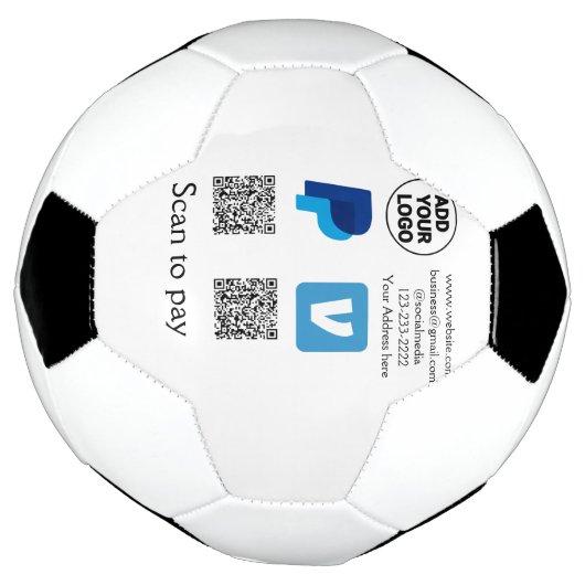 Venmo PayPal-Scan zu zahlen q oder Code-Logo-Text Fußball (Gedreht)