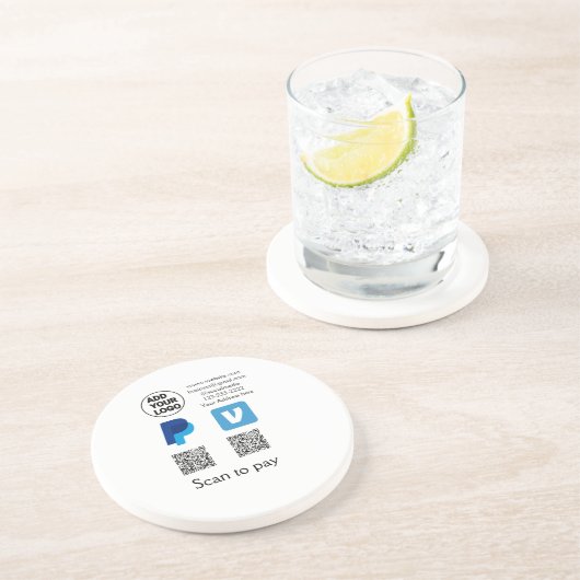 Venmo PayPal-Scan zu zahlen q oder Code-Logo-Text Getränkeuntersetzer (Seite)