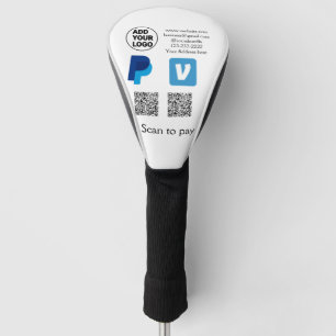 Venmo PayPal-Scan zu zahlen q oder Code-Logo-Text Golf Headcover