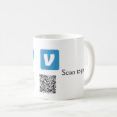 Venmo PayPal-Scan zu zahlen q oder Code-Logo-Text Kaffeetasse (VorderseiteRechts)