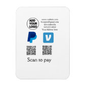 Venmo PayPal-Scan zu zahlen q oder Code-Logo-Text Magnet (Vertikal)
